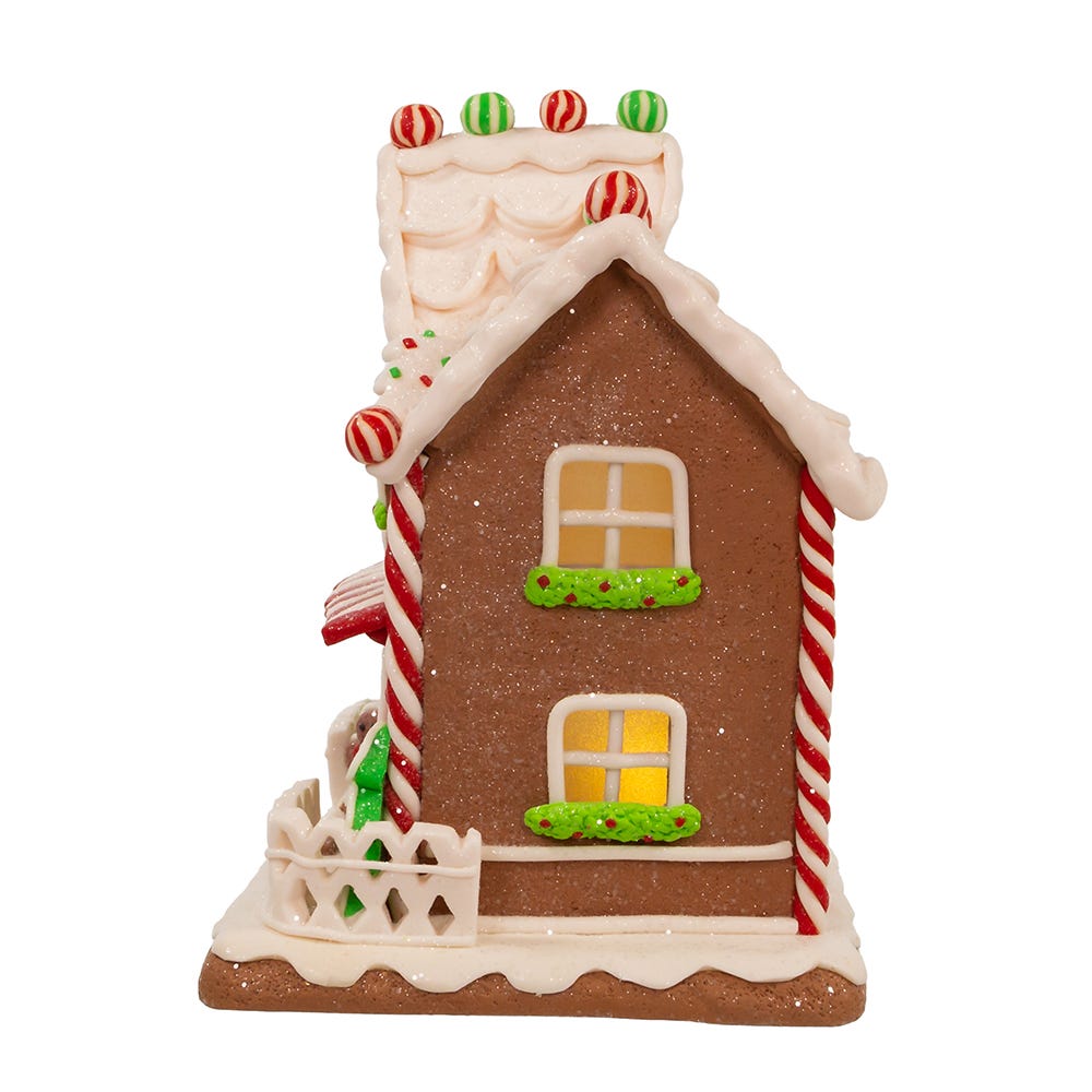 Kurt Adler 9-Inch Battery-Operated Light Up Two Floor Gingerbread House